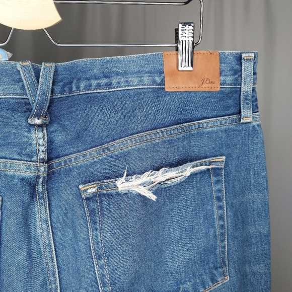 J. Crew Jeans 32P Petite Slouchy Boyfriend Distressed Blue Denim 32 Short NEW - Picture 7 of 12